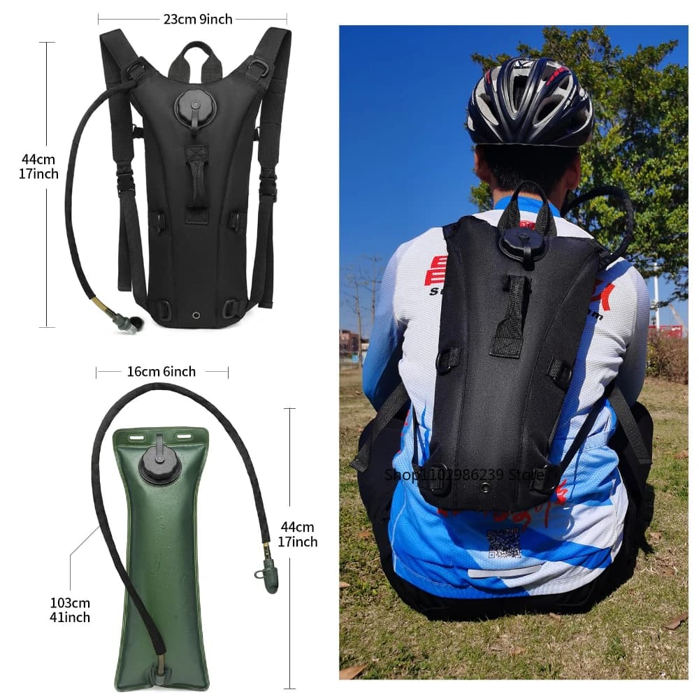 Zaino tattico per idratazione Borsa per acqua impermeabile da 3 litri Sport all'aria aperta Viaggi Ciclismo Alpinismo Comoda borsa per bottiglia d'acqua