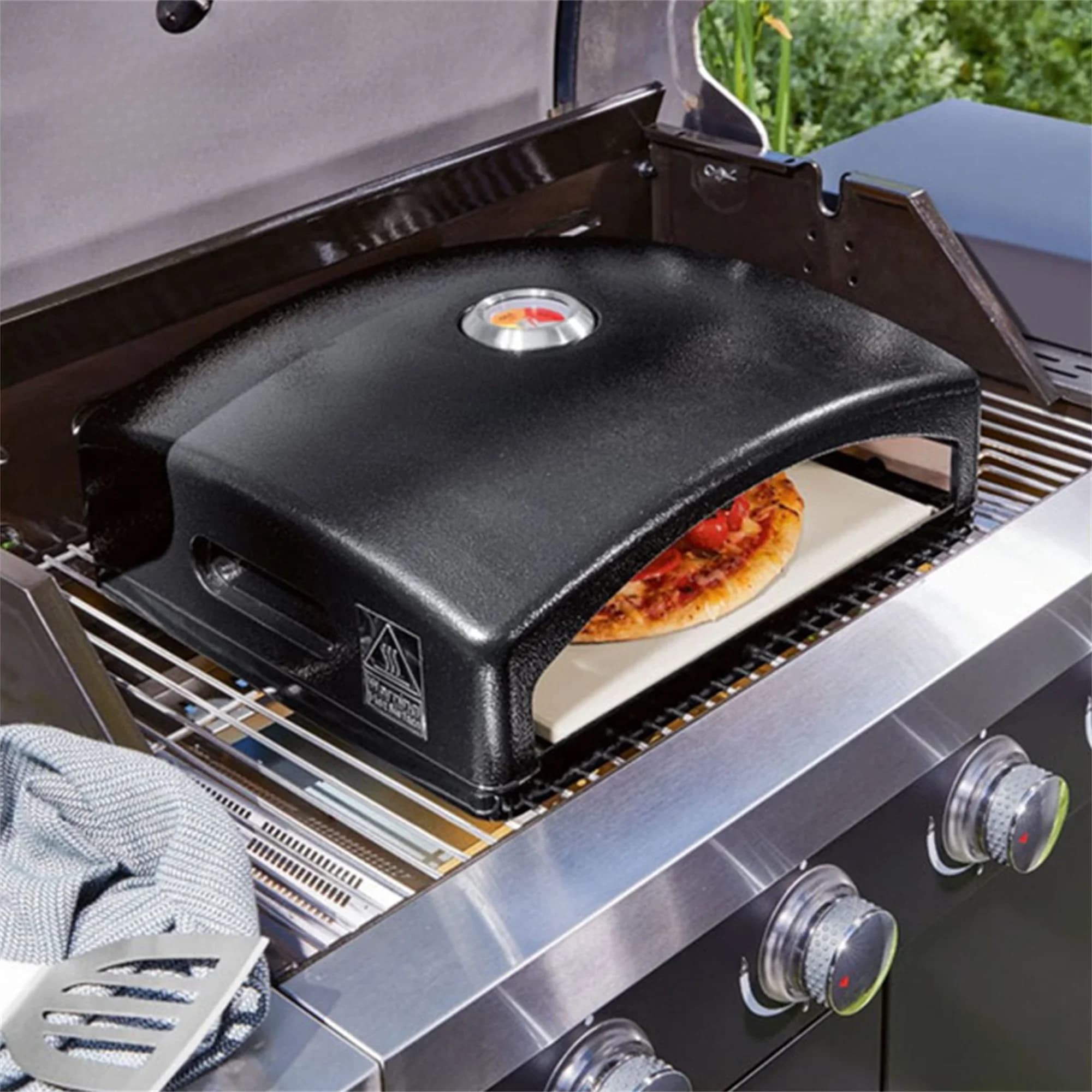 per Grill Top Forno per pizza in legno Carbone a gas Fuoco Forno per pizza portatile per barbecue all'aperto con pietra per pizza