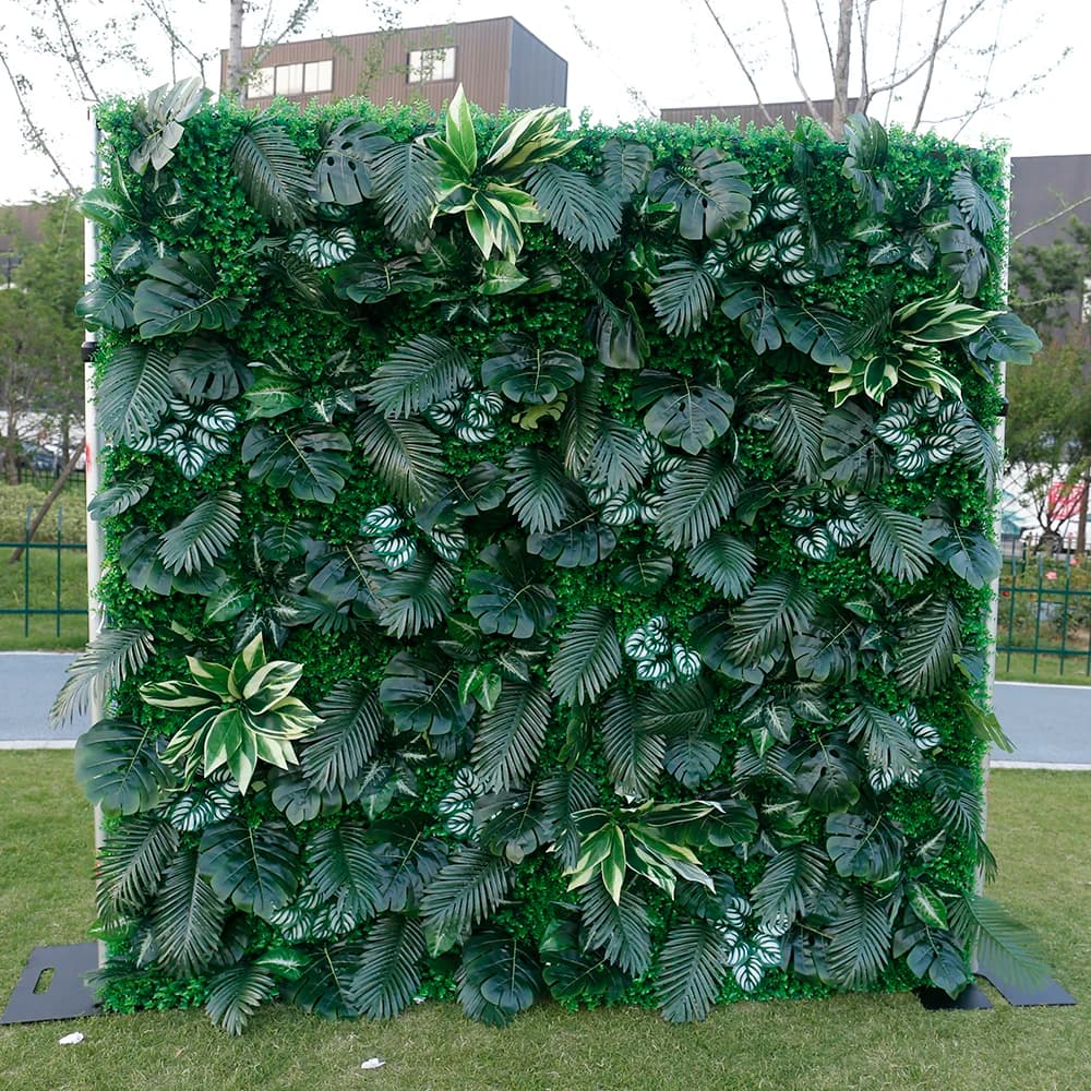 Factory Supplier Popular Green Flowers Wedding Background Tropical Plant Wall Panels For Wholesale