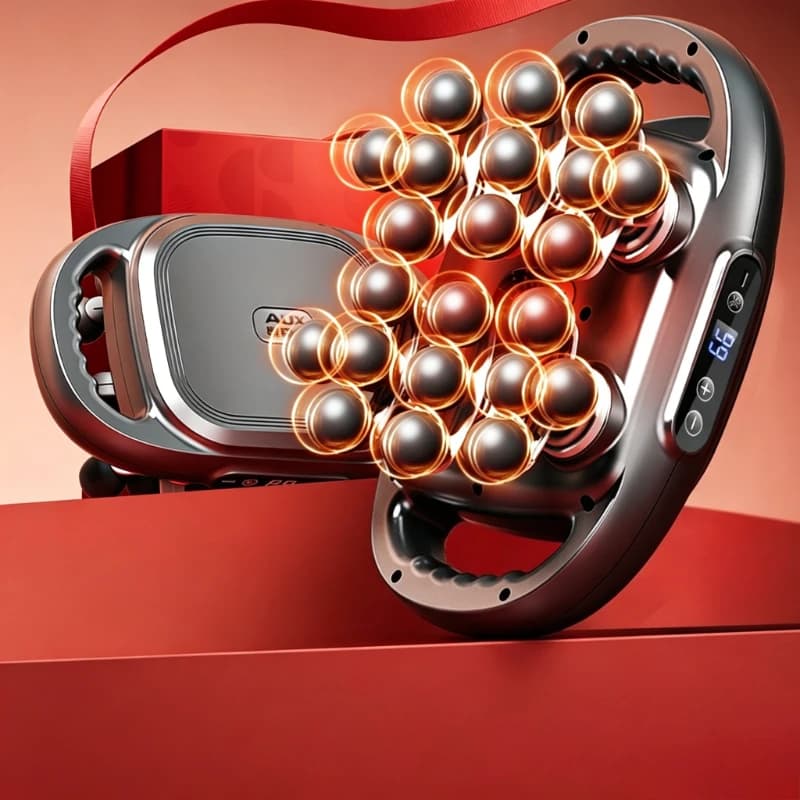 22-Heads Deep Tissue Massage Gun, Bionic Kneading Fascial Massager with Warm Heat for Full Body, Durable Percussion Relaxation