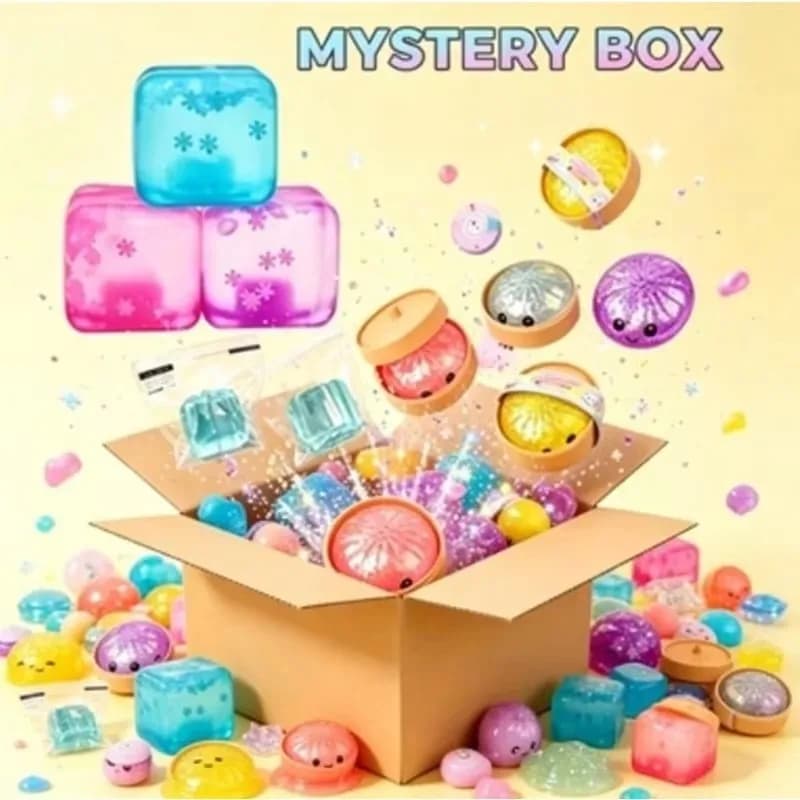 ^^^^100+ Random Styles Squishy Surprise Blind Box, Kawaii Stress Relief Squeeze Fidget Toys, Assorted Novelty Sensory Desk Gift
