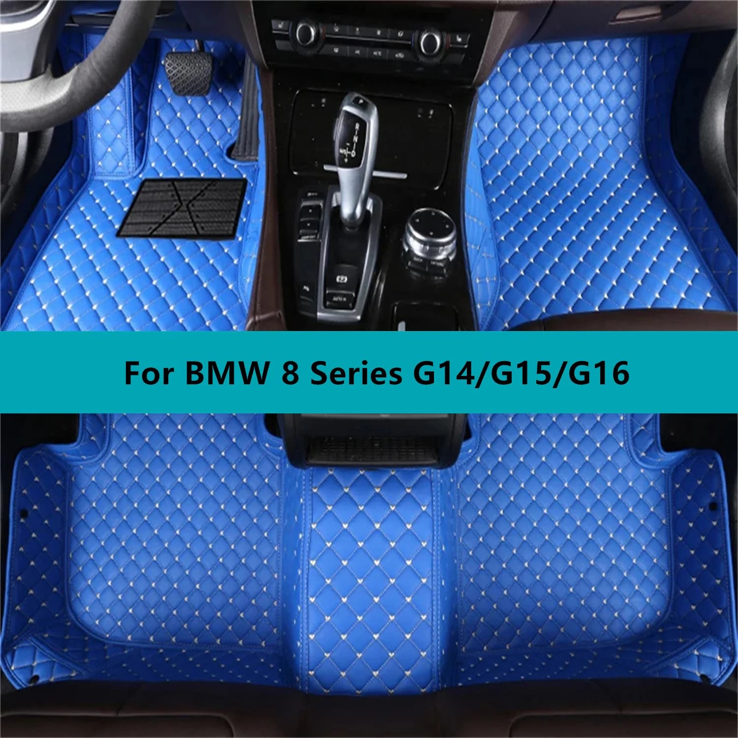 Tappetini per auto per BMW Serie 8 G14/G15/G16 2018 2019 2020 2021 2022 Set completo Tappetini per auto impermeabili per tutte le stagioni in pelle
