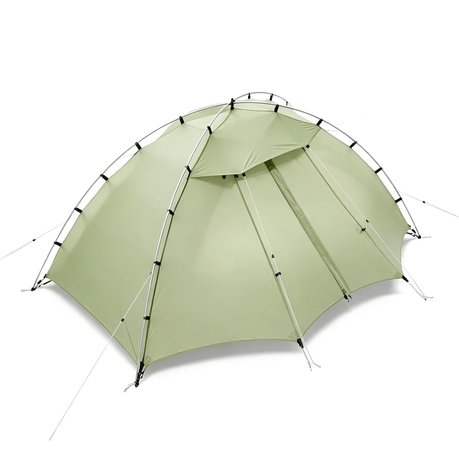 1 Set Waterproof One-person Tent Single Tent Double-sided Silicone Coating Flysheet with Inner Tent Reflective Ropes Poles Pegs