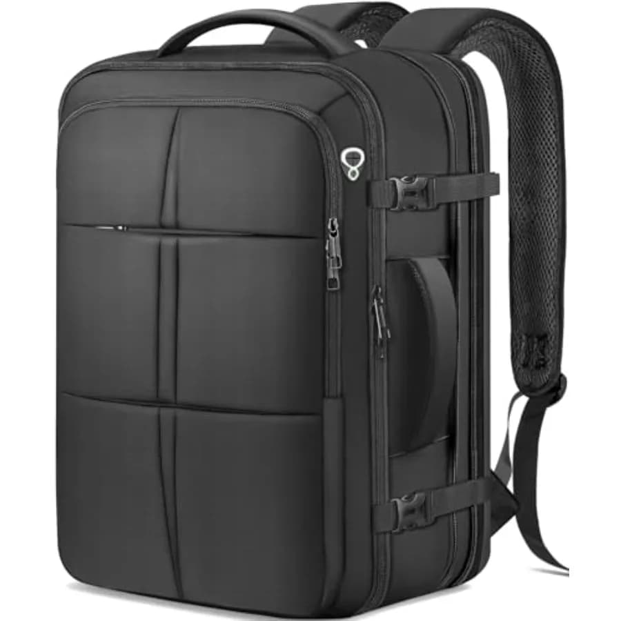 Zaino da Viaggio Extra Large 50L per Uomo, Approvato per Voli, Espandibile, Impermeabile, Valigia per Affari, Daypack Grande, Adatto per Laptop da 18.4 Pollici