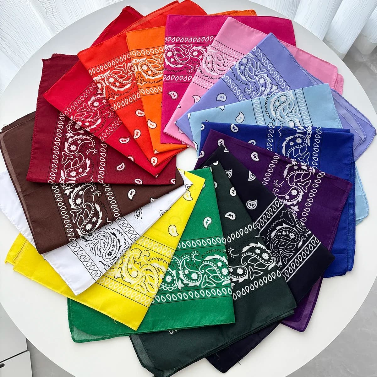 Unisex Uomo Donna Bandana Fascia per capelli Cowboy Uomo Biker Sport Copricapo Polso Hairwrap Paisley Head Wrap Sciarpa quadrata