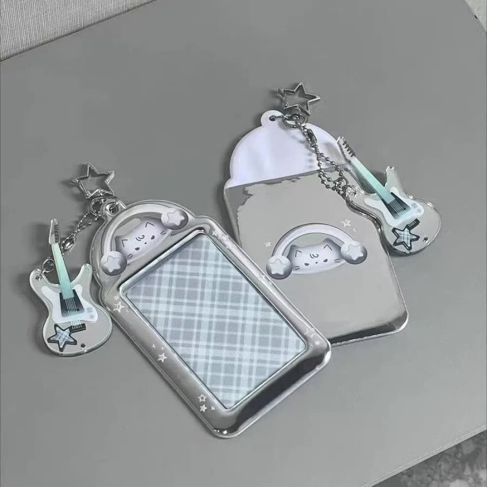 Simpatico porta carte per gatti da 3 pollici Stelle in PVC Idolo Porta carte periferiche Decorazione a catena Ciondolo per basso Studente
