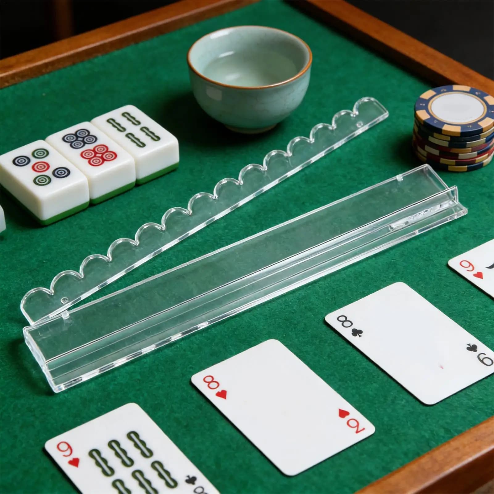 Supporto e Organizzatore per Mahjong da 20 Pollici in Acrilico, Montaggio Rapido, Trasparente, Antiscivolo con Magneti, per Giocatori Senior e Appassionati