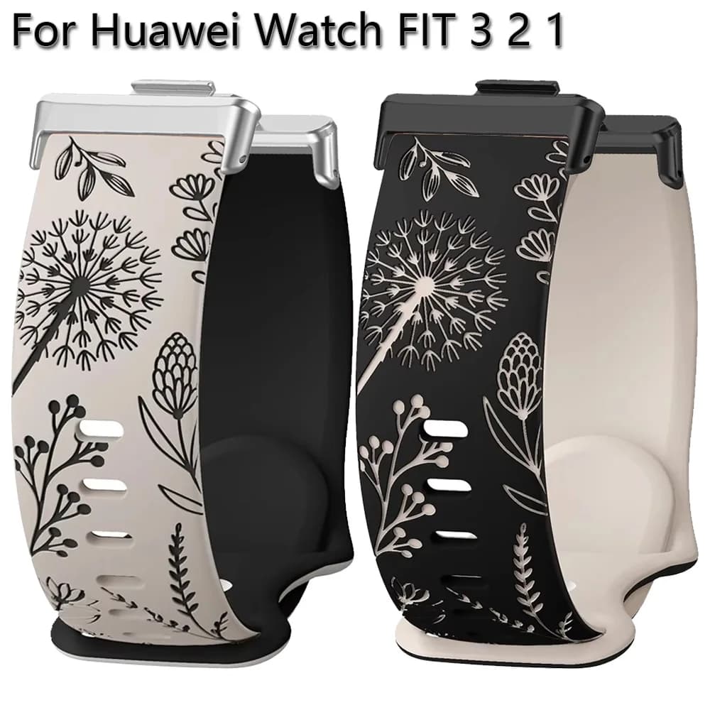 Stampe Design Band per Huawei Watch Fit 3 Strap Bracciale Incisione in silicone Cinturino per Huawei Watch Fit2 1 Smartwatch Correas