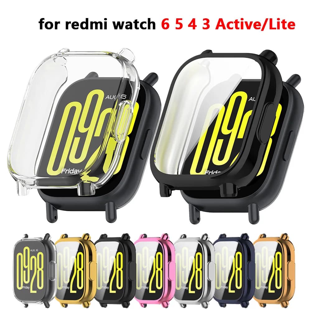 Custodia protettiva per schermo in TPU per Xiaomi Redmi Watch 6 5 4 3 Custodia protettiva per cinturino intelligente per Redmi Watch 5 3 Active/Lite