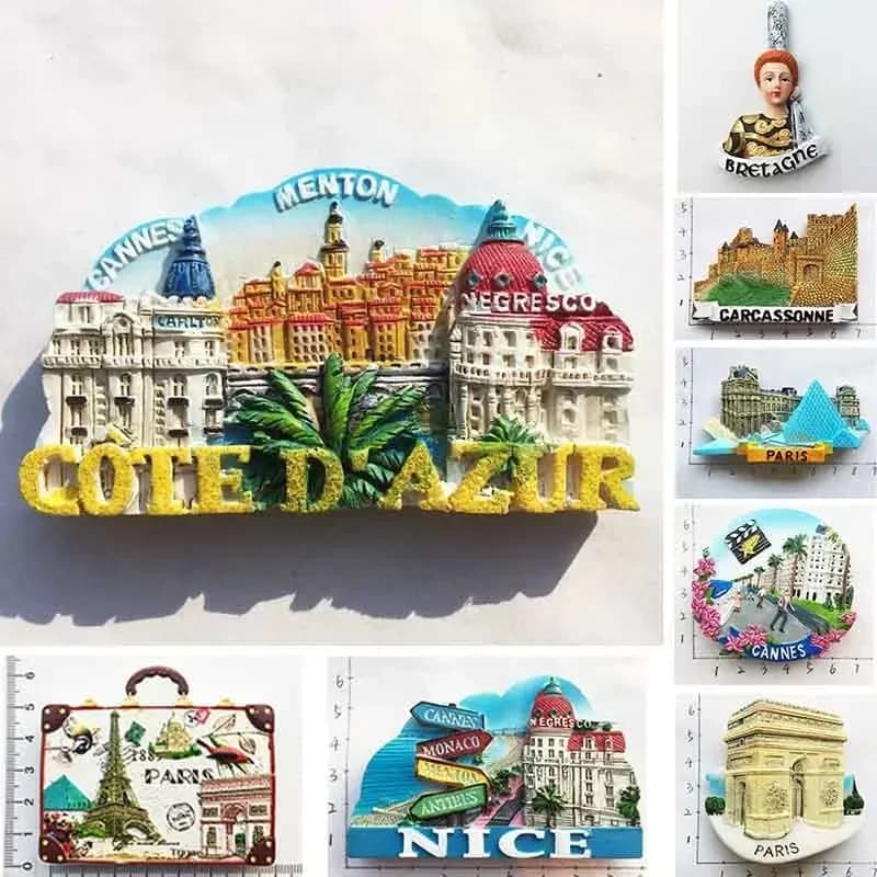 Francia parigi magnete per frigorifero Souvenir narreona Paris Imanes Para costa azzurra arco di Triumph simpatici adesivi magnetici decorazioni per la casa