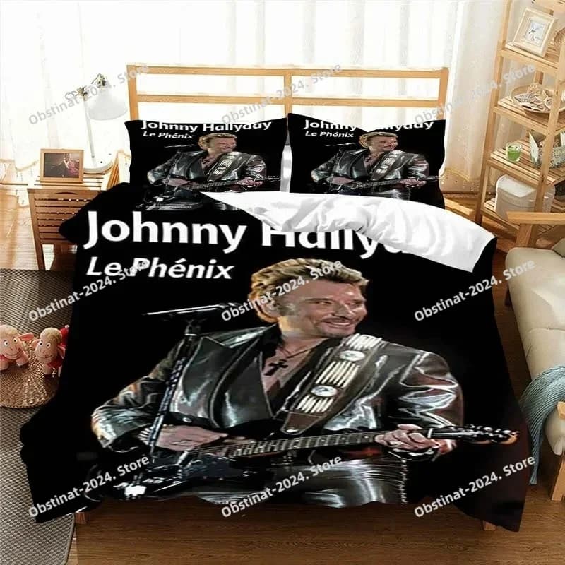 Set biancheria da letto modello Top Johnny Hallyday Set letto stampato con federa Copripiumino morbido singolo matrimoniale Queen Super King Size