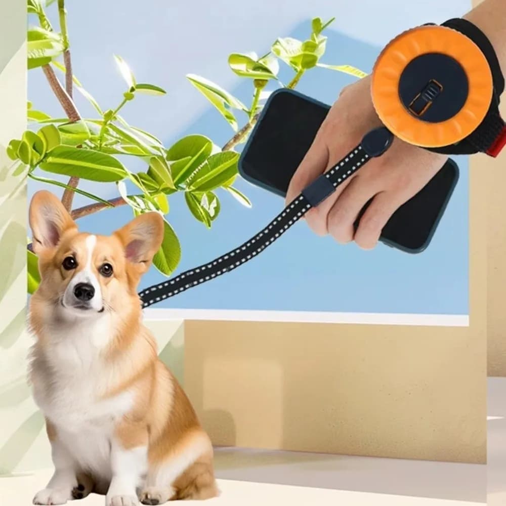 Guinzaglio per Cani Retrattile Automatico con Impugnatura Antiscivolo, Blocco a Un Clic, Corda da Passeggio Regolabile e Riflettente