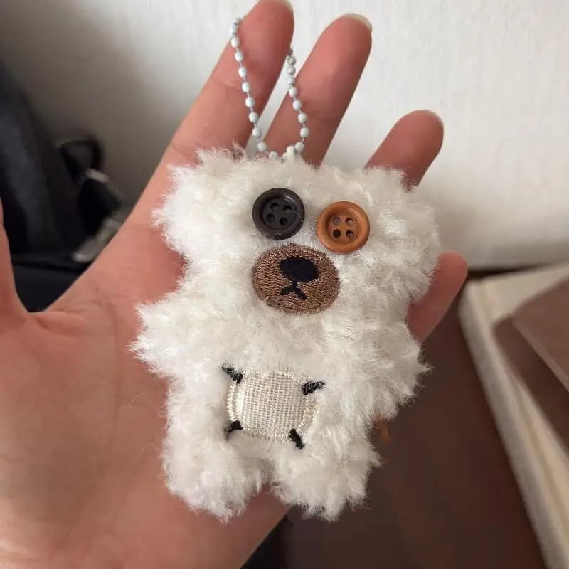 Portachiavi Orsetto Peluche Kawaii, Ciondolo Bambola Cartone Animato, Decorazione per Zaino e Borsa, Regalo