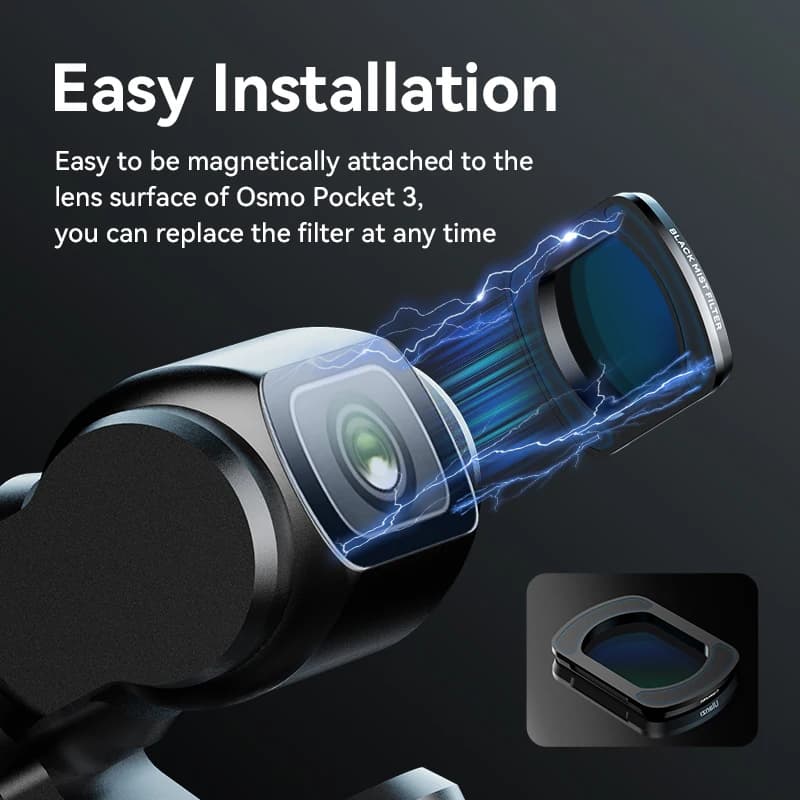 Filter Ulanzi PK-01 for DJI Osmo Pocket 3 Double-coated magnetic filter with black fog for photo of portrait landscapes