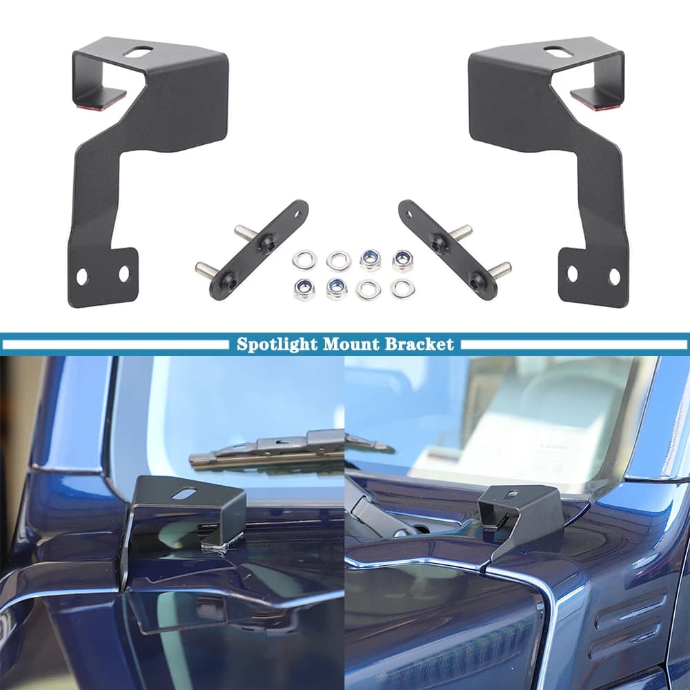 Car A-Pillar Spotlight Mount Bracket Bar Holder for Suzuki Jimny 2019 2020 2021 2022 2023 Winch Hook Straps Exterior Accessory