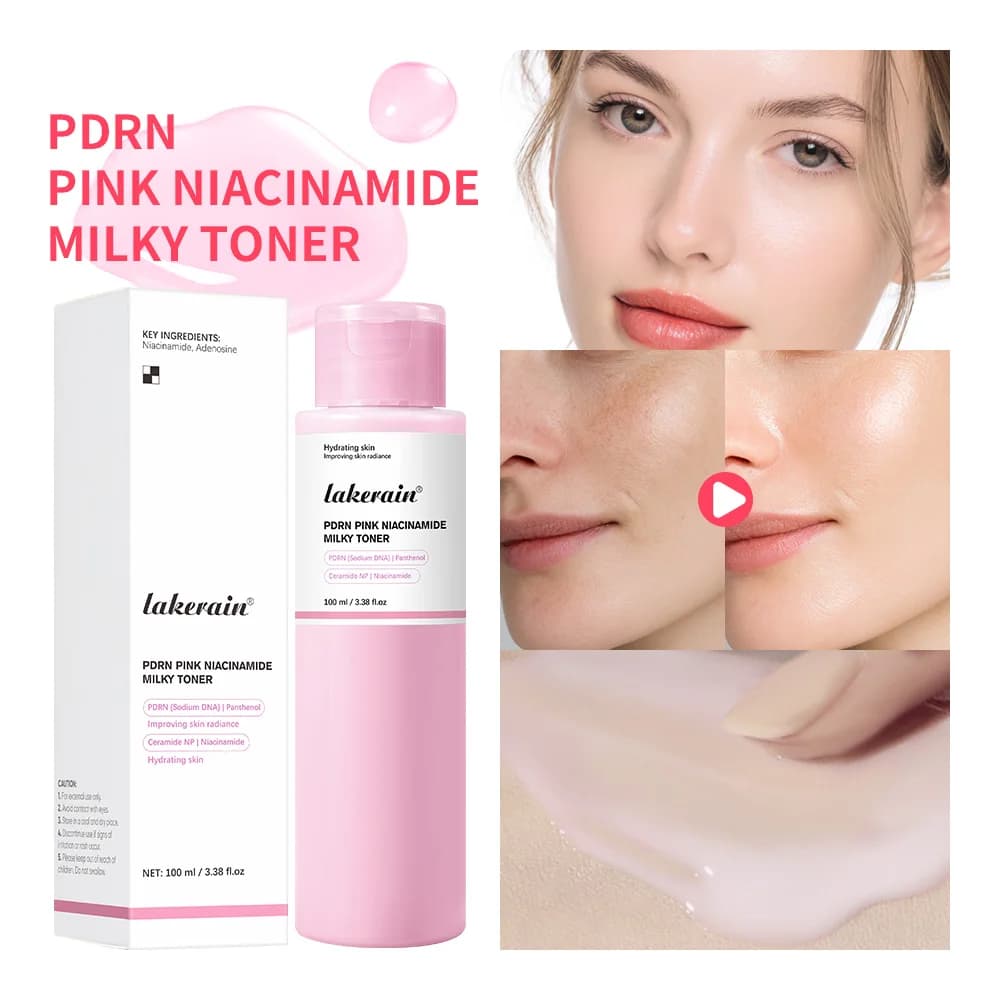 Tonico Lattiginoso PDRN Rosa con Niacinamide per Idratazione, Nutrimento e Lenitivo, con Ceramidi per una Pelle Luminosa Effetto Vetro, Skincare Coreana