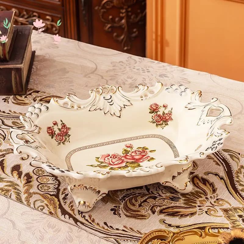 Fruit plate living room luxury light luxury high-end fruit plate household dried fruit plate creative coffee table decoration