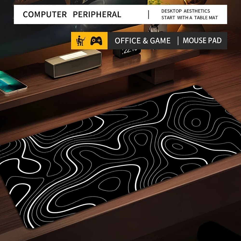Modello di linea d'arte sfumata grande tappetino per mouse tappetino da scrivania antiscivolo durevole bordo cucito accessori per PC tappetino per mouse da gioco tapis souris