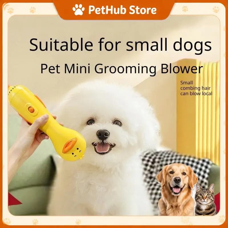 2 In 1 Dog Blowing Fluffing Machine Mini Hair Dryer Brush For Small Dogs Bichon Teddy Compact Head Partial Drying