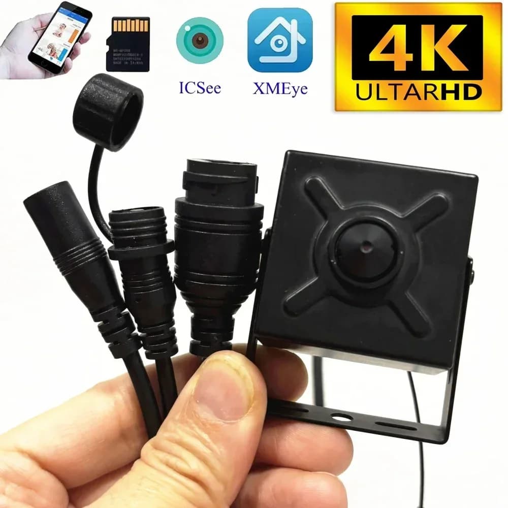 Registrazione scheda SD POE Telecamera IP pin-hole RJ45 Max.128G Audio Riconoscimento facciale Rilevazione movimento Grandangolo POE Square Icsee