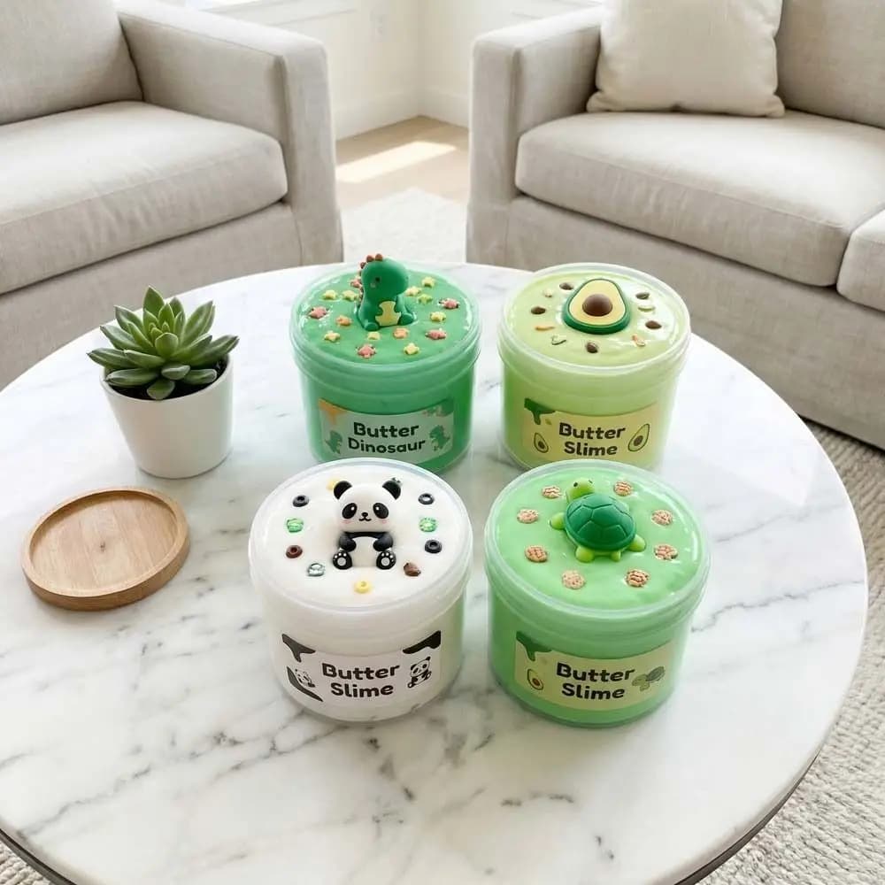 Kit Slime Creativo Morbido e Soffice, Slime Cristallino Sicuro per Sviluppare la Manualità, Slime Tartaruga Dinosauro, Regalo
