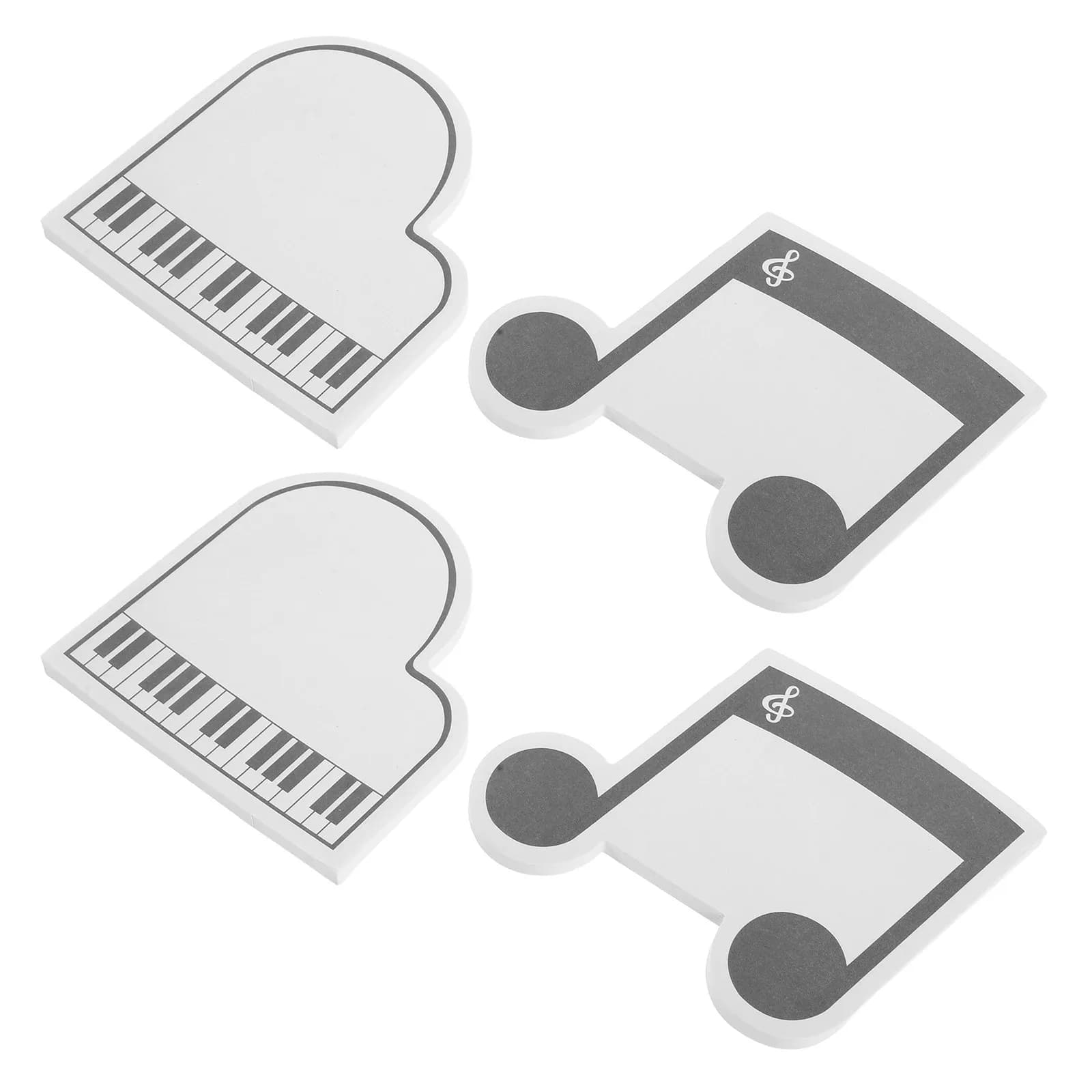 4 Pezzi Blocco Note Adesivo a Forma di Nota Musicale, Blocco Memo Adesivo Strappabile a Tema Musicale, Regalo per Insegnanti di Musica, Concerti e Feste
