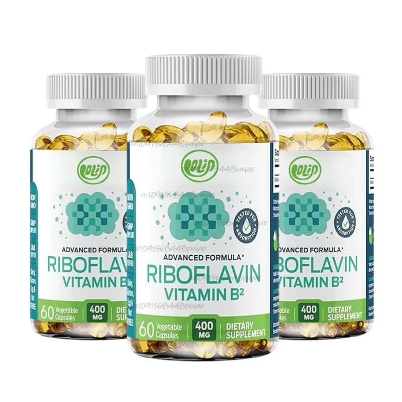60 capsule Vitamina B2 Riboflavin - Integratore energetico, pelle e salute cellulare - Vitamina B2 Vitamina B - Non OGM e Glutine-
