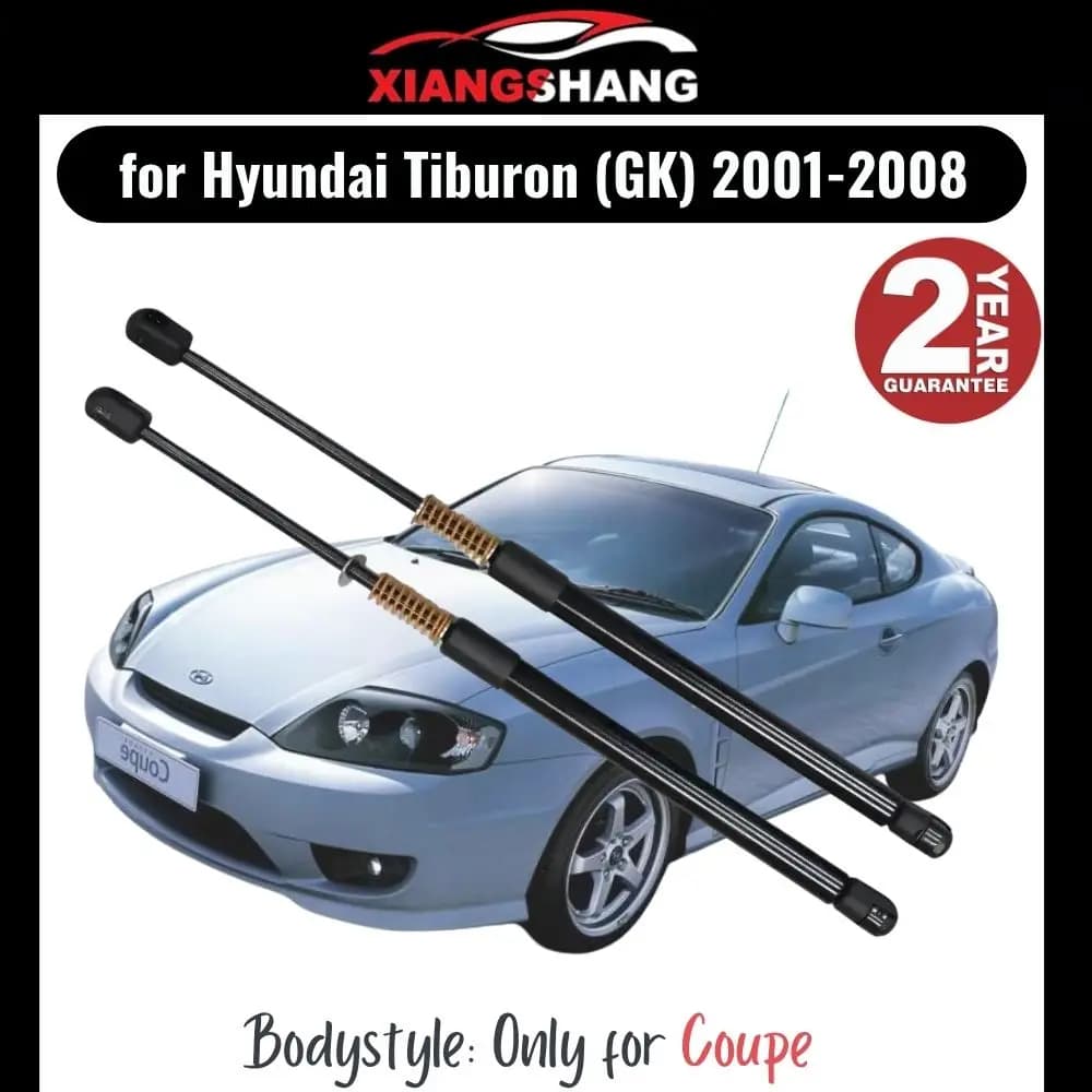 2 Gas shock absorbers for Rear Doors with Automatic Opening and Spring for Hyundai Tiburon (GK) 2001-2008 Coupé with Spoiler