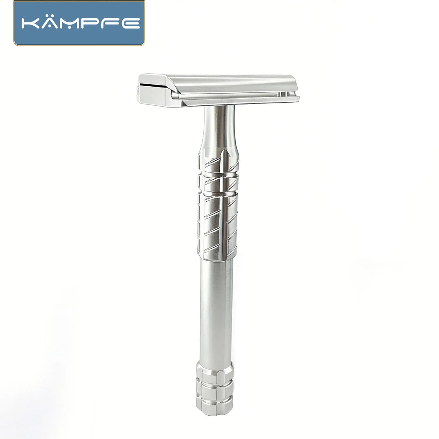 KAMPFE CNC machining Aluminum Alloy Double sided Safety Shaver Men's Gift razor for Non-slip Handle with 5 replacement blade New
