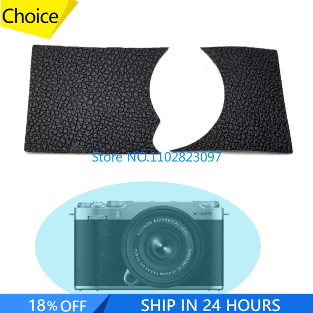Set di NUOVI ricambi per fotocamera Fuji Fujifilm X-M5 XM5: Cover anteriore con impugnatura e base in gomma per il lato sinistro + Nastro adesivo