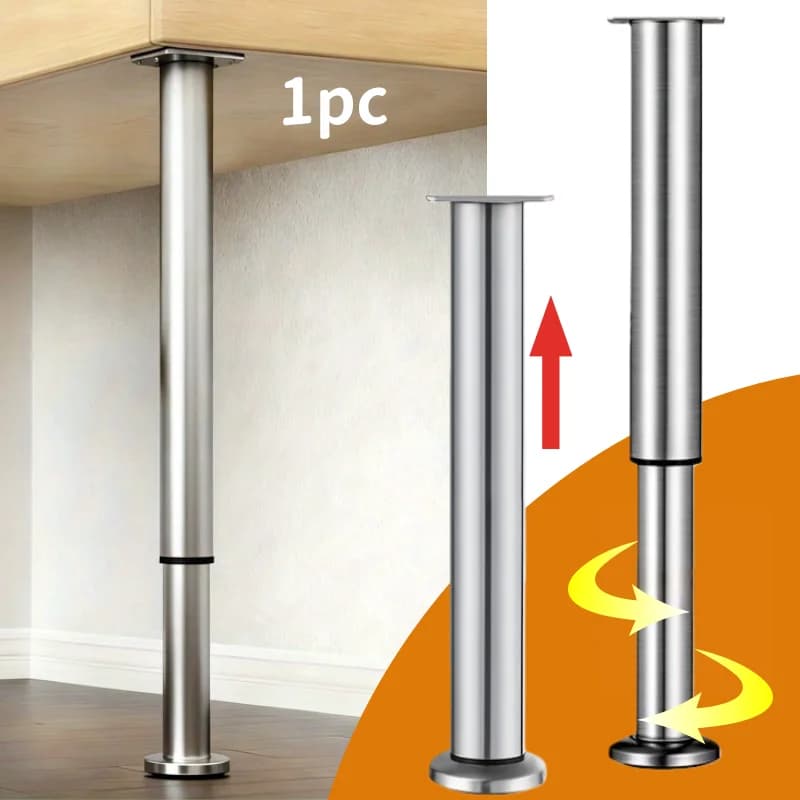 Colonna di supporto di sollevamento regolabile da 1 pezzo, gambe per mobili estensibili, divani, armadietti e gambe da scrivania multiuso: facile da installare