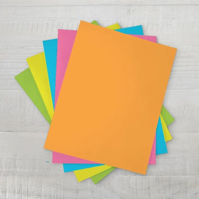 Assorted Neon Copy Paper, 8.5" x 11", 24 lb.
