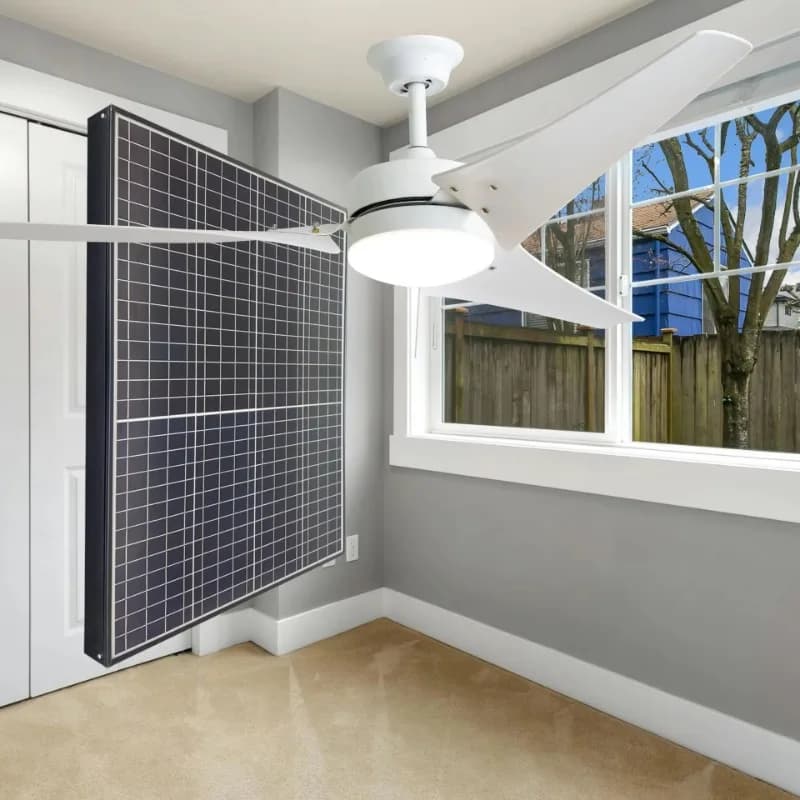 Ventilatore da soffitto CC commerciale solare da 120 W con ventilazione di raffreddamento ad scarico con pannello LED