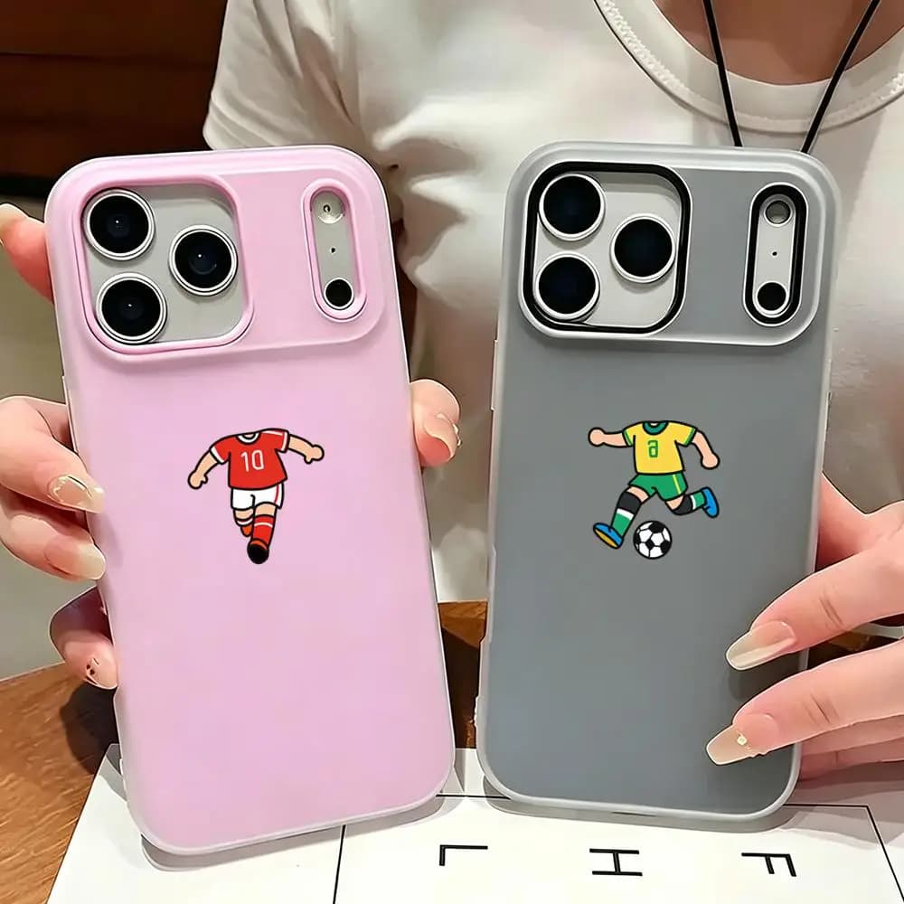F-FootballLittleMan-S Custodia per telefono Elly 2-in-1 a doppio strato antiurto per iPhone 17/16/15/14/13/12