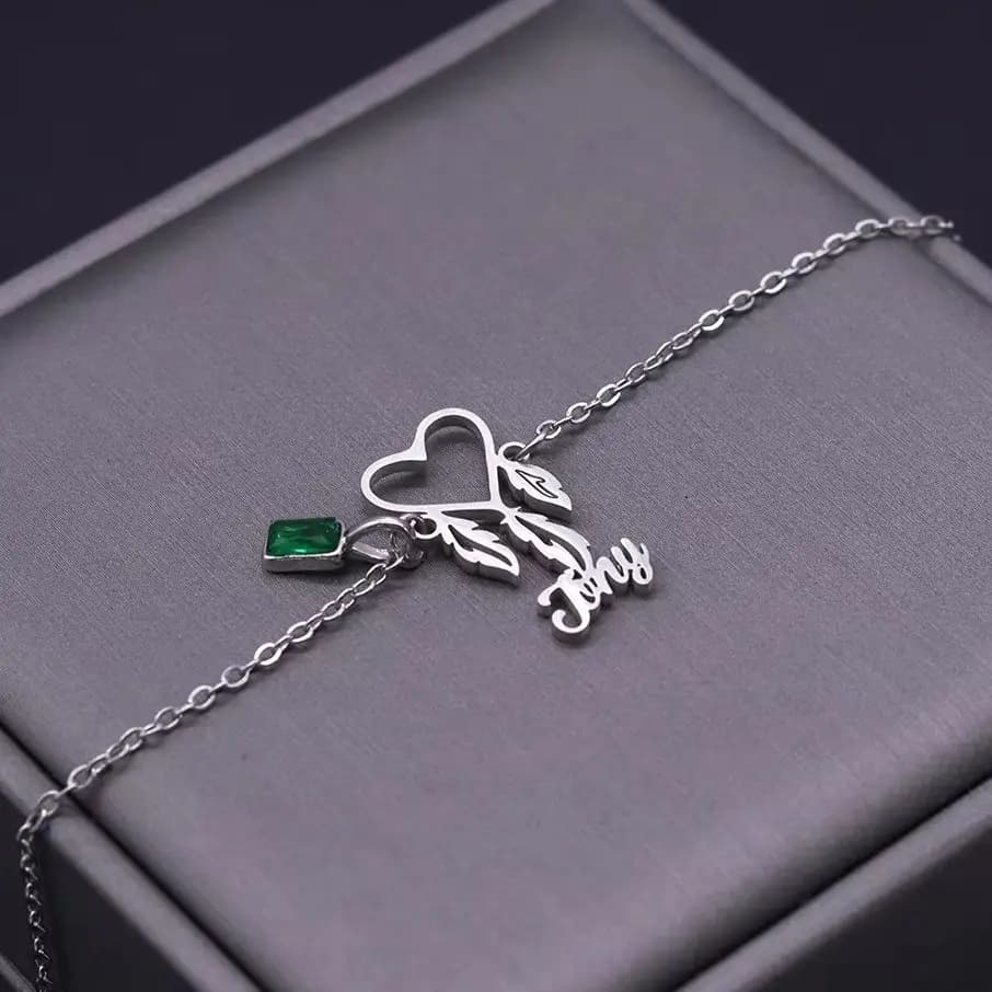 Todorova Personalized Heart Dreamcatcher Bracelet, Custom Name Stainless Steel Chain, Fashion Jewelry Gift for Women