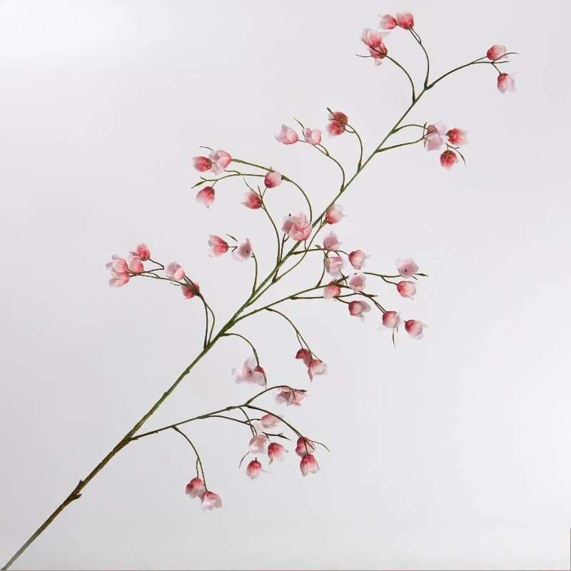 5pcs 109cm Small Hanging Bell Branch Silk Simulation Flowers Study Office Decoration Artificial White Plant Fake Flower