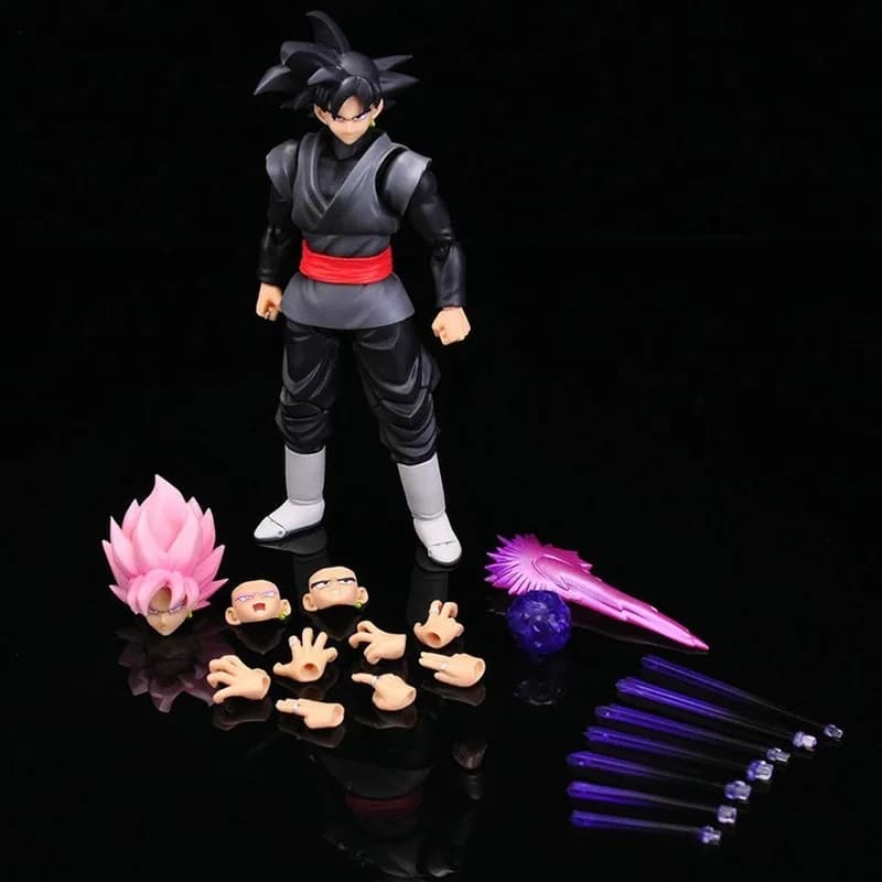 Dragon Ball SHF Rose Goku Black Zamasu Action Figure Articolata, Giunti Mobili, PVC, Anime, da Collezione, Ornamento da Scrivania