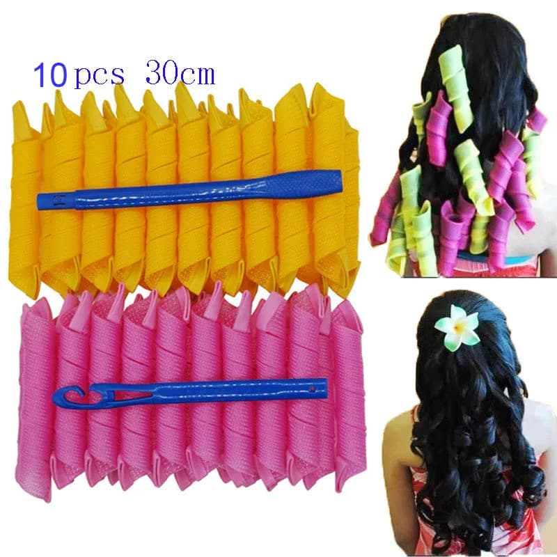Heat-free curling band 12/10 pieces No heat Hair dripping tape Hair rolls Sleep Soft band Bigodini Hair styling tools