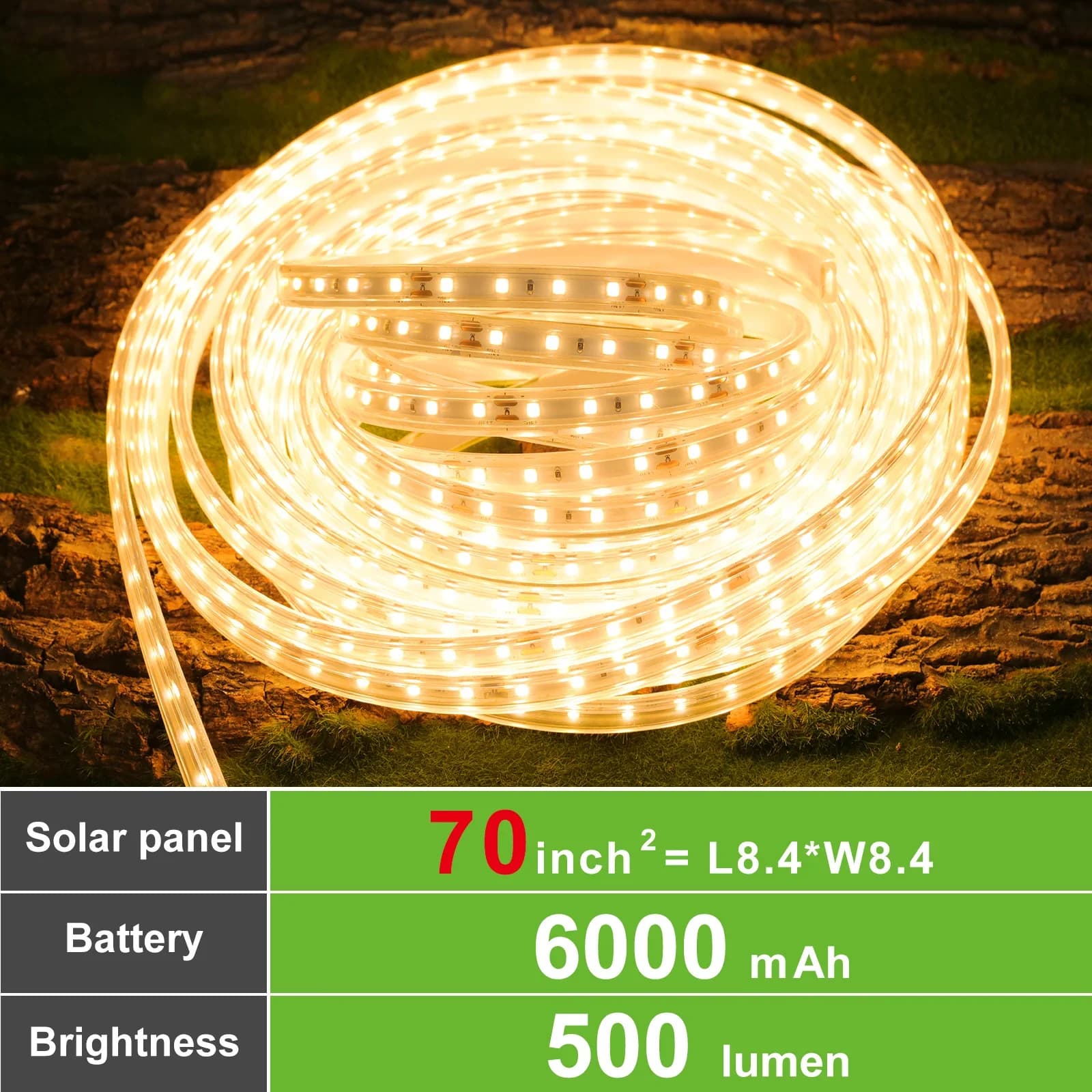 intelamp 10 Meters 800 LED 6000mah Outdoor Solar Strip Light Waterproof Solar Lamp Strip High Brightness For Home Garden Yard