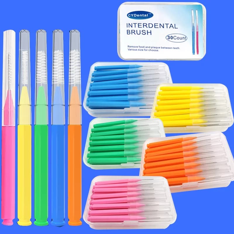 30 pcs Interdental Brushes Sanitary Care Tooth Whitening Denti Detergenti Interdental Orthodontic Dentale Brush Toothbrush Oral Hygiene Tool