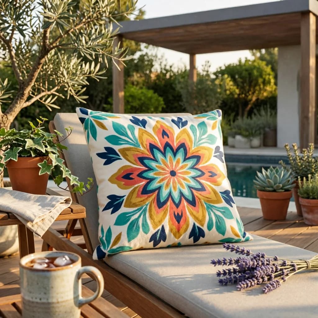 Outdoor Chair Pillow Waterproof Lounge Chair Cushion Chaise Lounge Cushion Removable Cover Home Seating High-Density for Beach