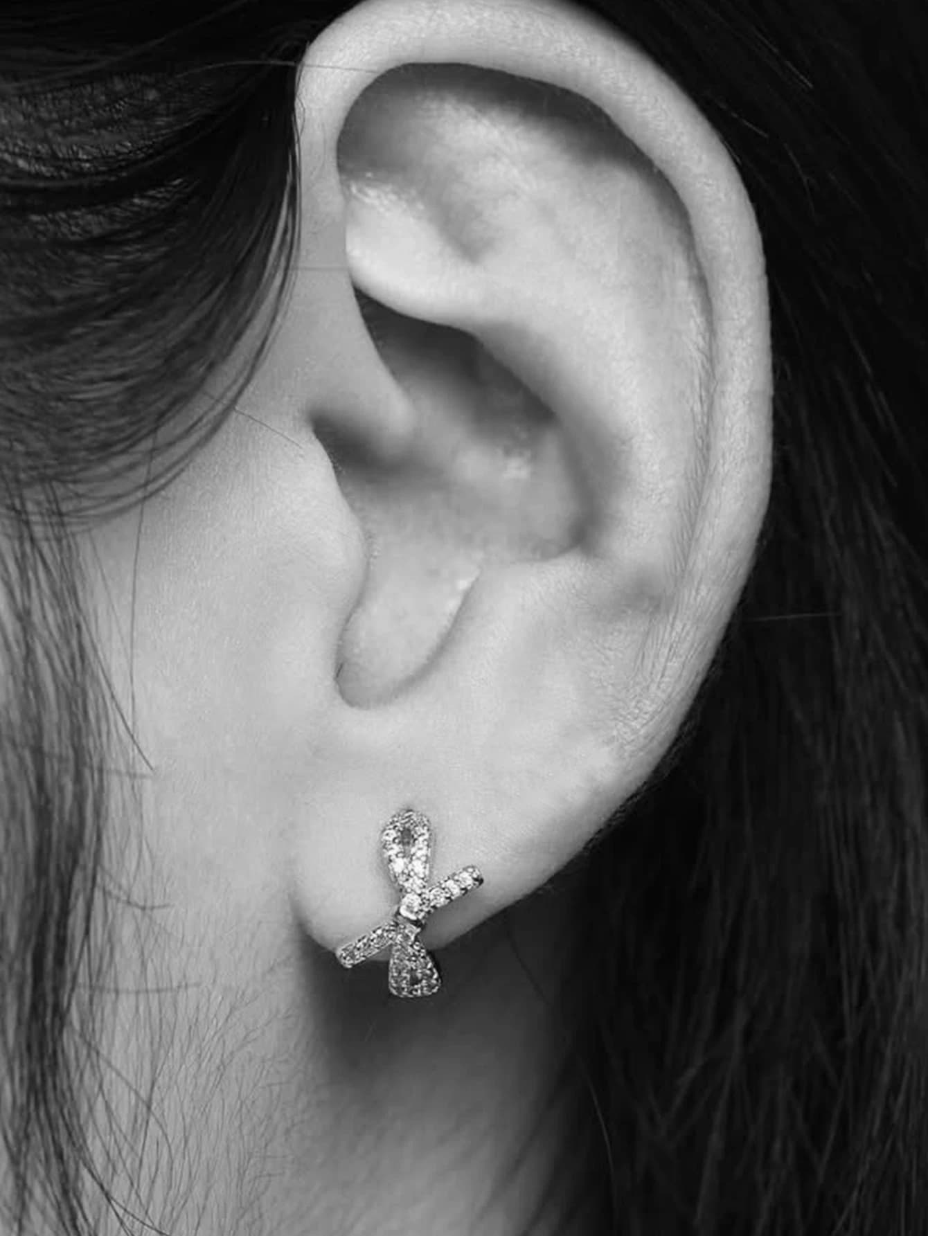 Orecchini Eleganti Regolabili con Nodo, Moda Femminile, Fatti a Mano, con Diamanti Scintillanti, Stile Coreano, Orecchini di Lusso