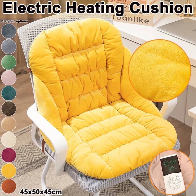 45x50x45 cm Electric Heating Bearing Office Chair Backrest Soft Seat Pad Smart Timer Double controls Winter Adding Zerbino