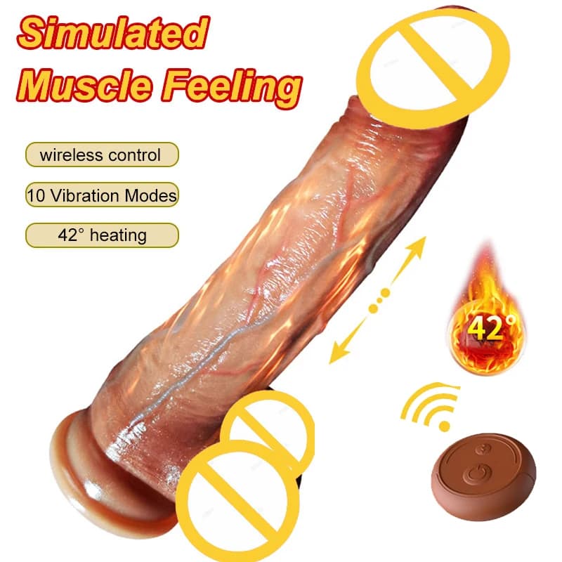 Realistico vibratore del dildo pene massaggiatore telescopico vibrazione femminile telecomando masturbazione pene grande con ventosa
