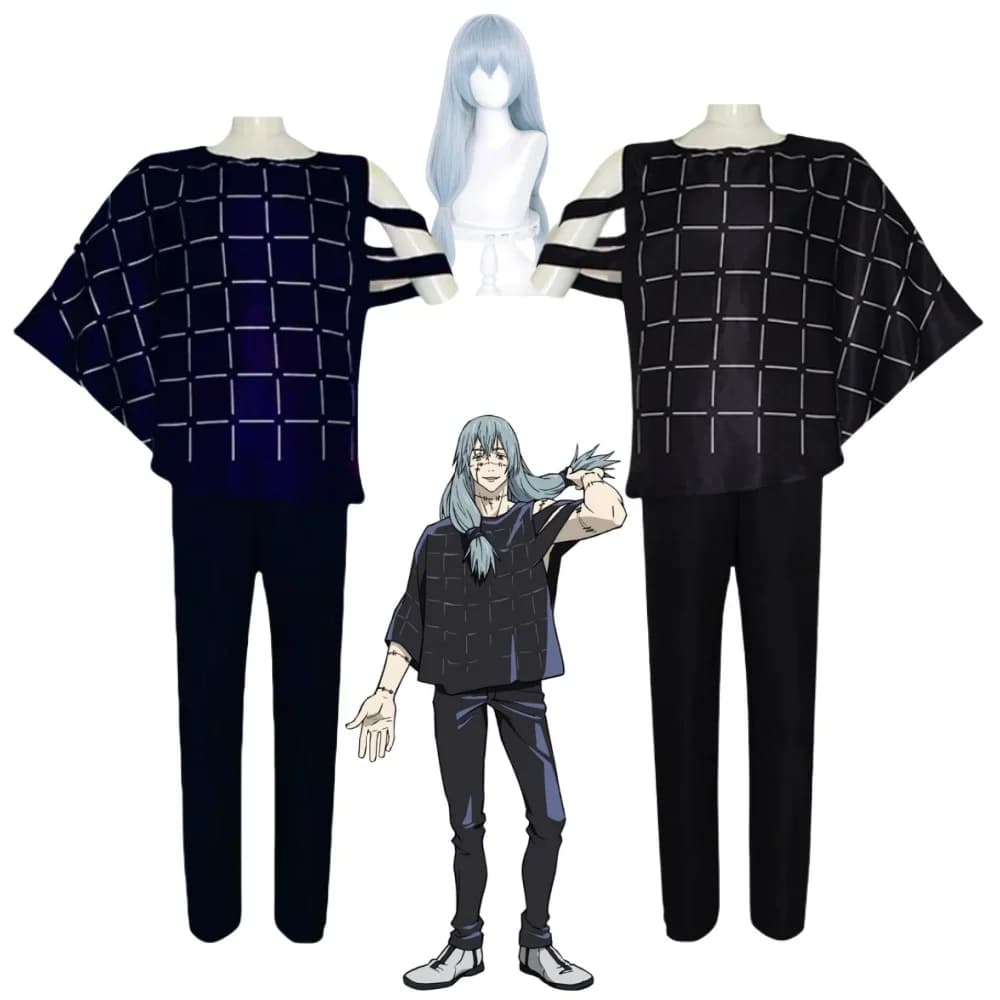 Mahito Cosplay Anime jjk Costumes Wig Top Pants Suit Halloween Costume For Men Carnival Party Mahito Set For Comic Con