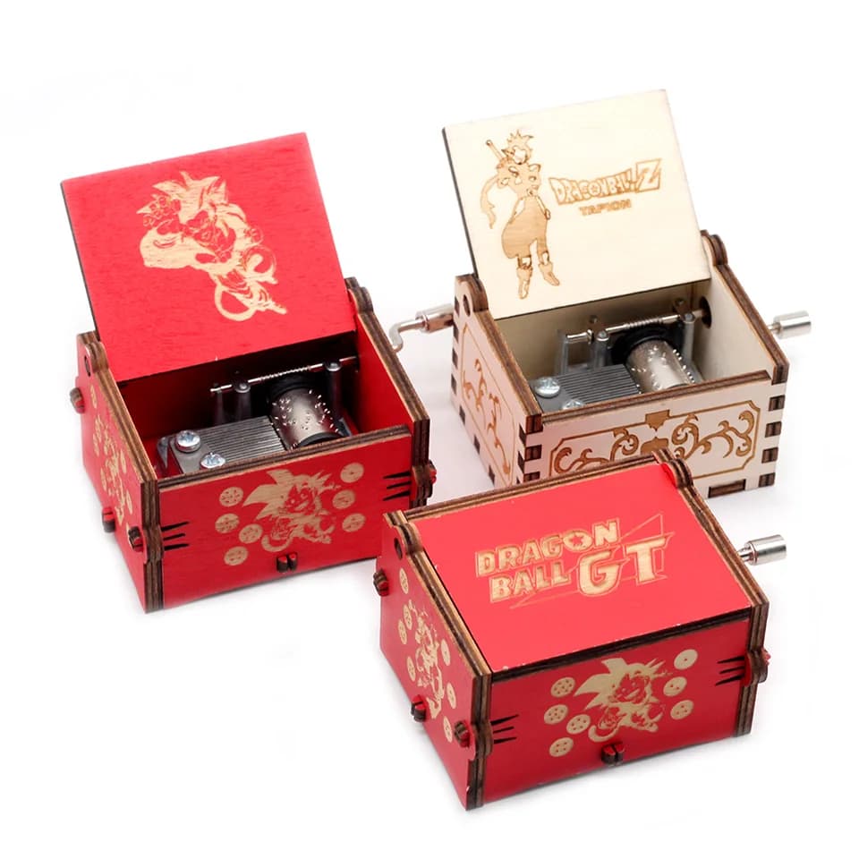 NOVITÀ--Carillon in Legno Intagliato a Manovella con Tema Dragon Ball, Modellino da Collezione, Regalo di Natale e Compleanno