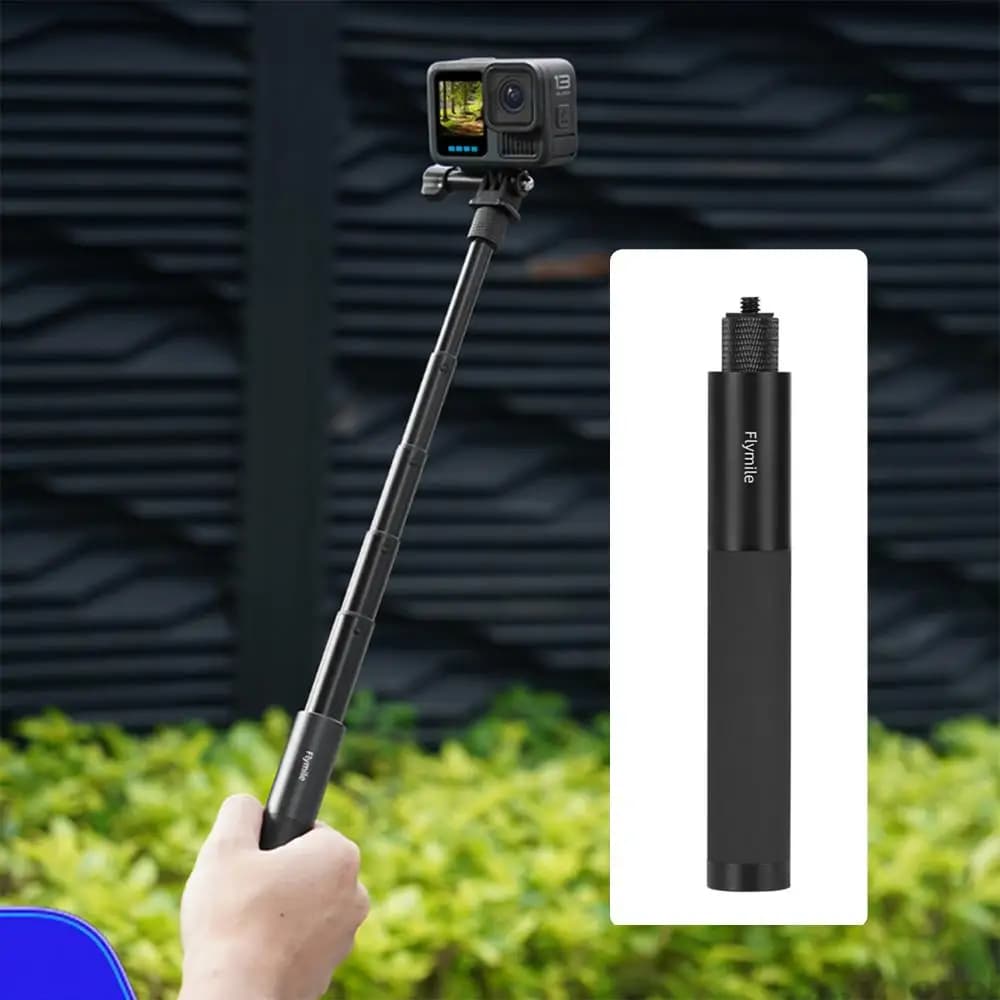Extension Pole Aluminum Alloy Hand Grip Adjustable for Go Ultra/X5/Pocket 3 Action Cameras