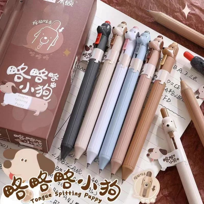 12/24 pz Creativo Dog Press Penna Gel Carino 0.5mm Inchiostro Nero Penne Neutre Regalo Promozionale Materiale Scolastico Per Ufficio