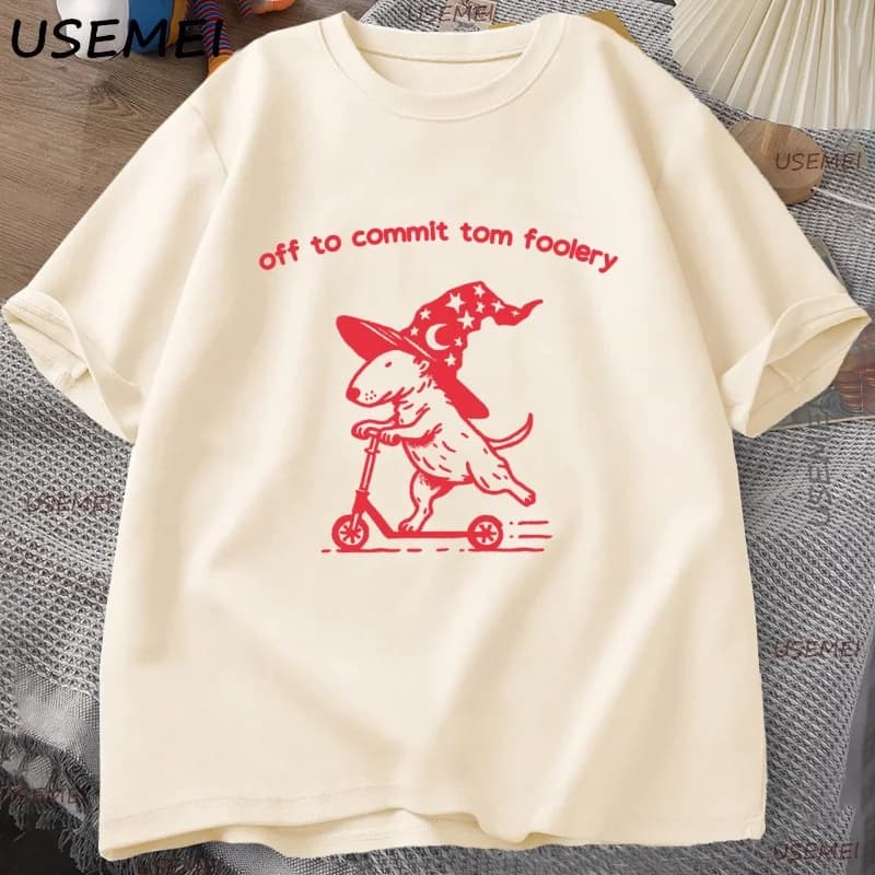 Divertente Foolery Bull Terrier T-shirt Uomo Donna Weirdcore Graphic T-shirt Casual Cotone Manica corta Girocollo Uomo Abbigliamento