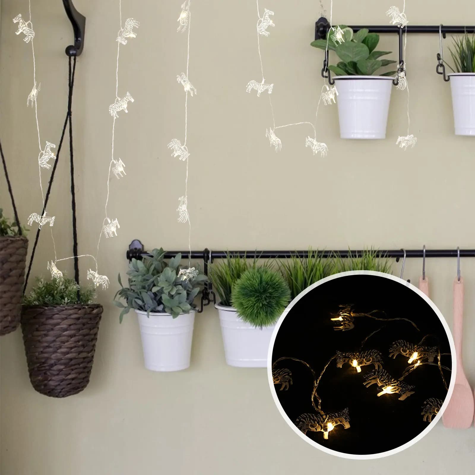 Set di Luci LED a Forma di Zebra, Decorazione Classica per Feste, Luci a Stringa per Interni, Esterni, Giardino e Camera da Letto
